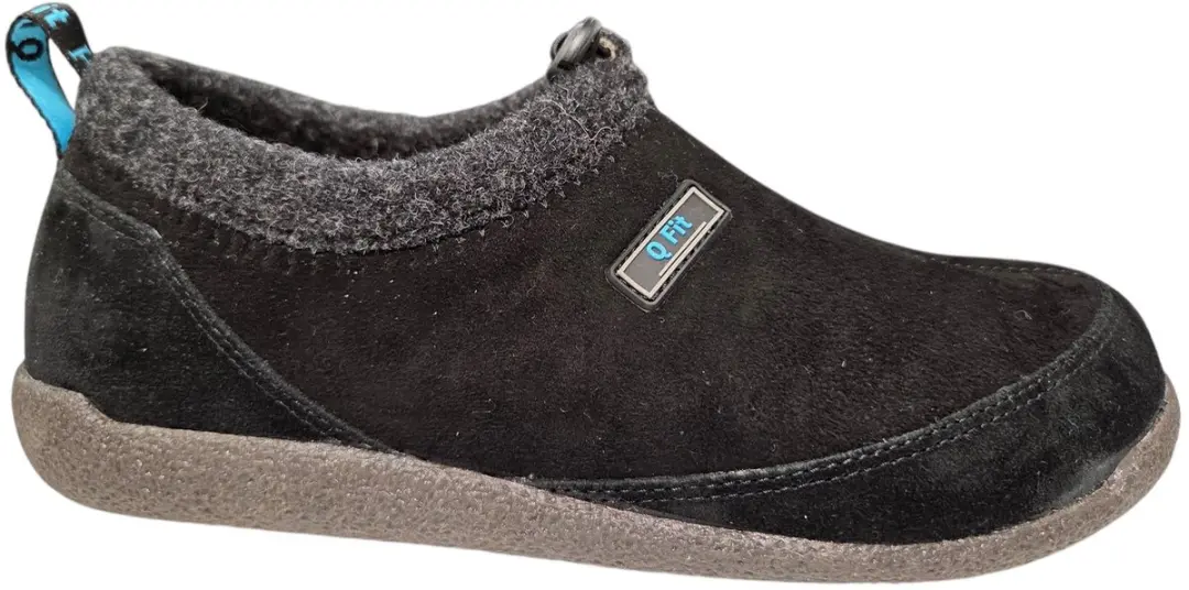Q Fit Bern 4 Zwarte Nubuck Gesloten Heren Pantoffels
