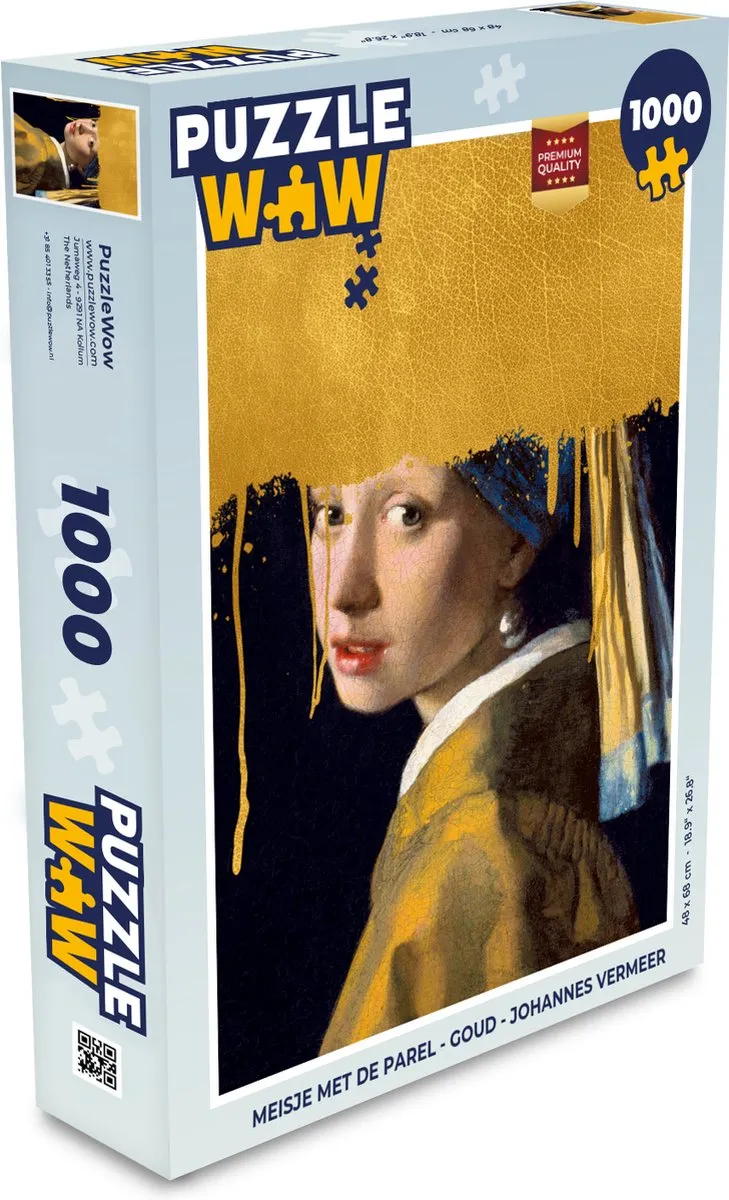 PuzzleWow Meisje met de Parel Legpuzzel 1000 Stuks