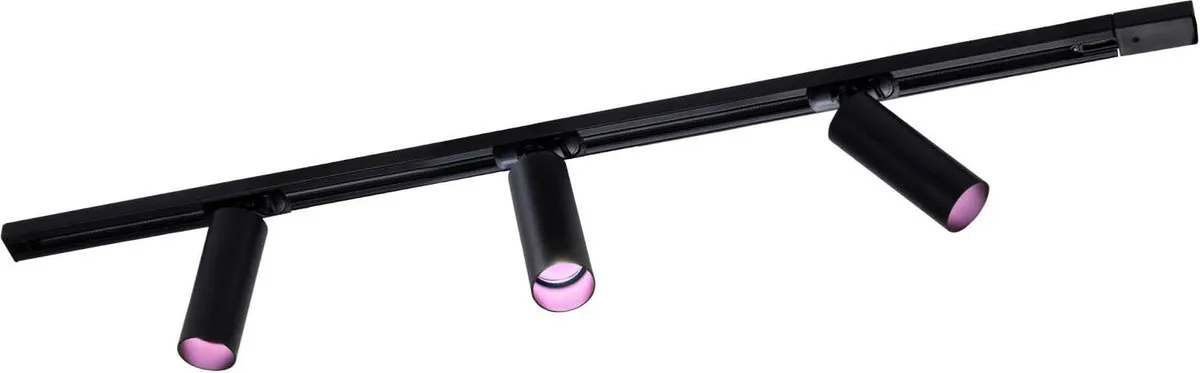 Ledvion Smart LED Railverlichting 1M - 3 Spots RGBW 4.9W - Zwart