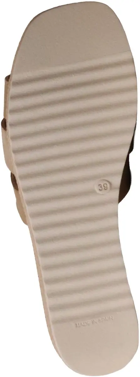 Leren sandalen met sleehak