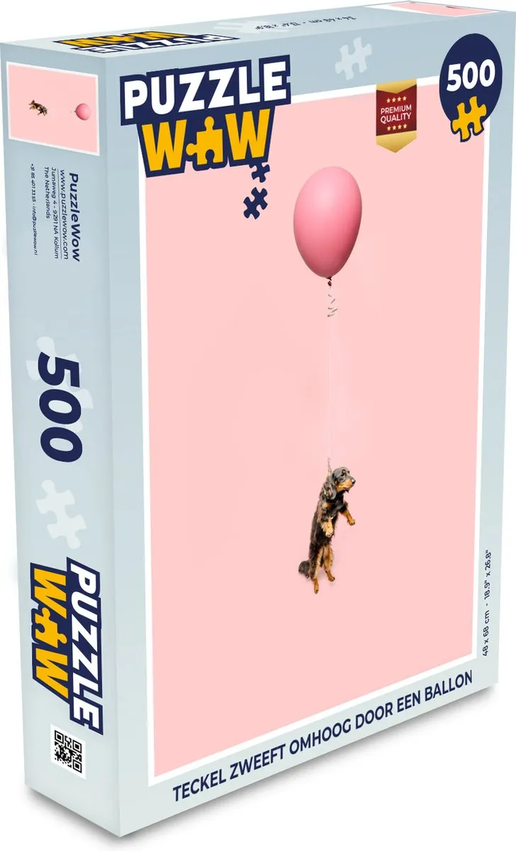 PuzzleWow Teckel Ballon Legpuzzel 500 Stuks