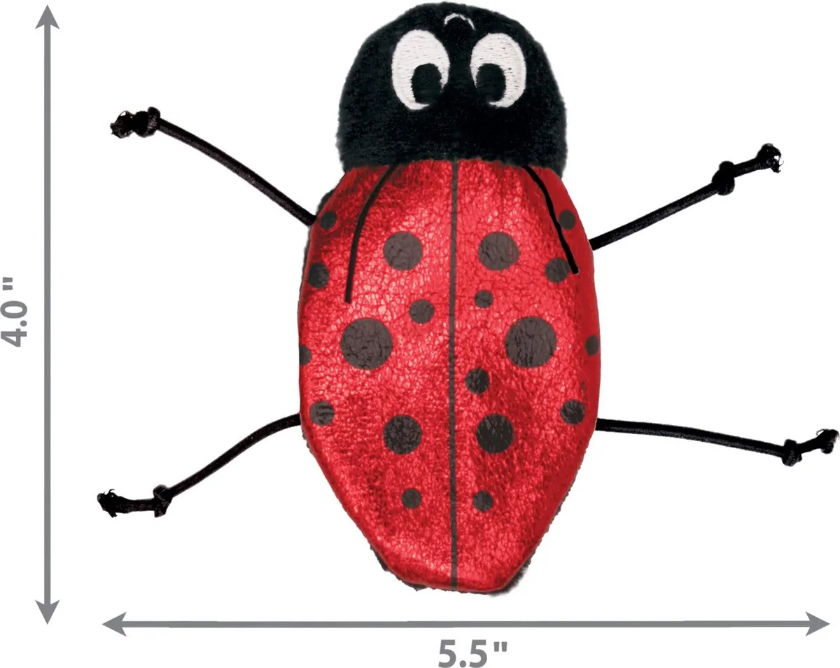 KONG Refillables Ladybug Kattenspeelgoed - Rood/Zwart