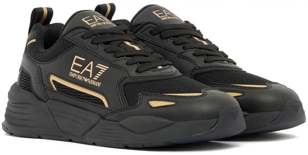 Giorgio Armani EA7 Evolution Logo Schoenen - Triple Black/Gold - afbeelding 3 van 6