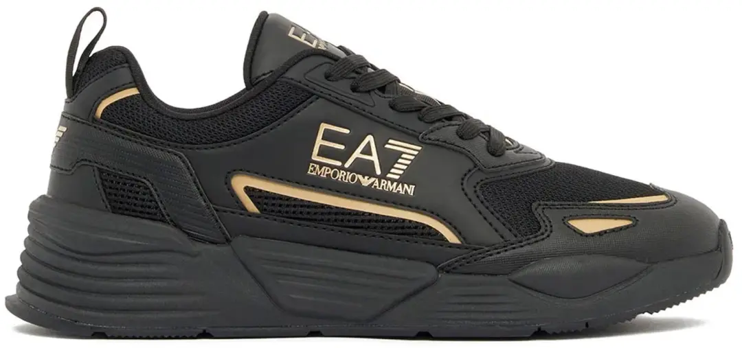 Giorgio Armani EA7 Evolution Logo Schoenen - Triple Black/Gold - afbeelding 2 van 6