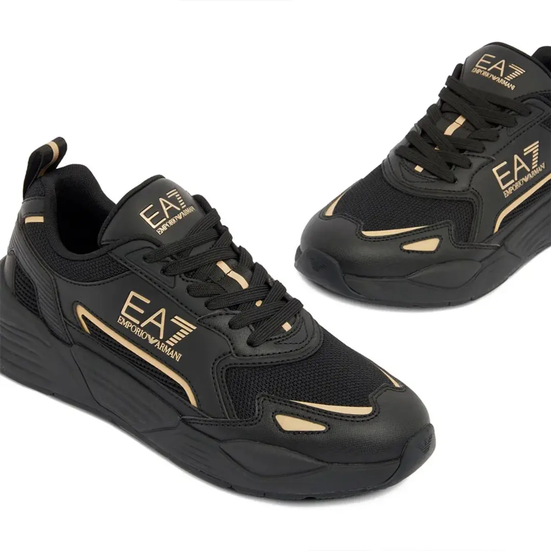 Giorgio Armani EA7 Evolution Logo Schoenen - Triple Black/Gold - afbeelding 4 van 6