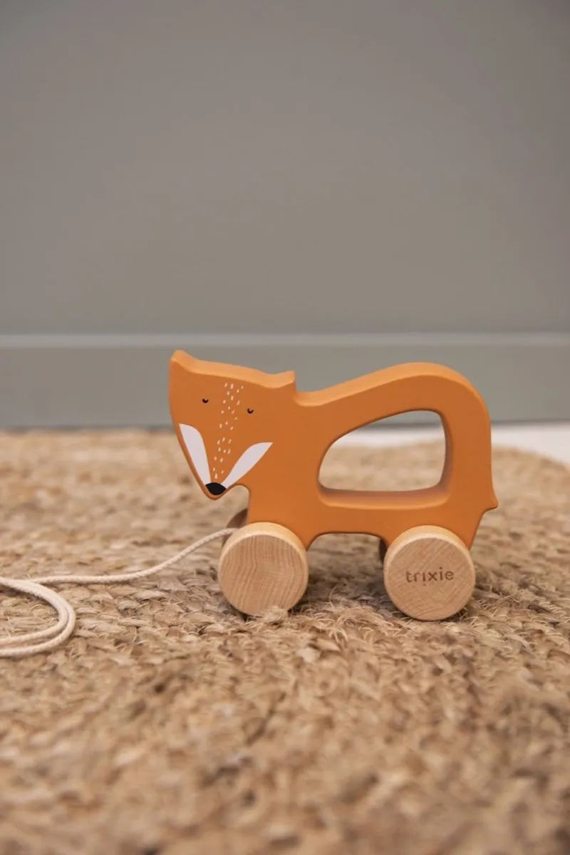 Trixie Houten Trekspeeltje Mr. Fox - Oranje