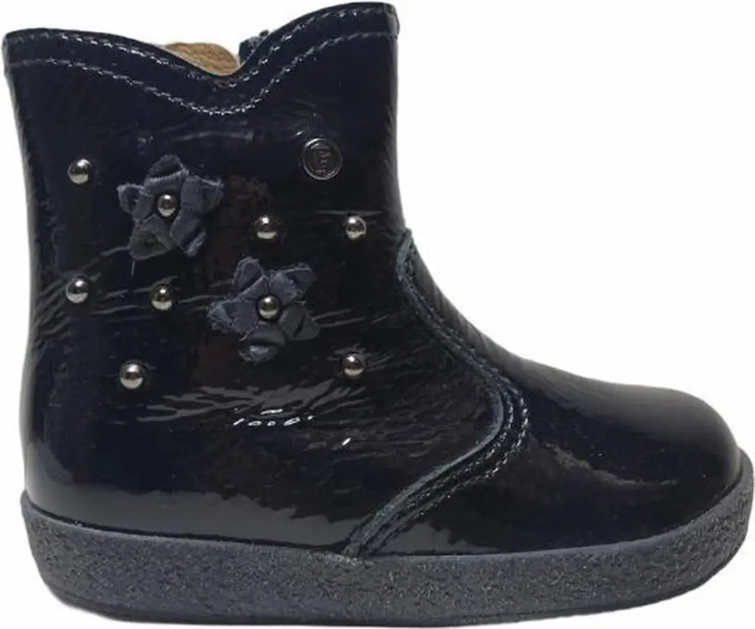Falcotto 2 bloemen rits laarsje 1212 lak navy mt 19