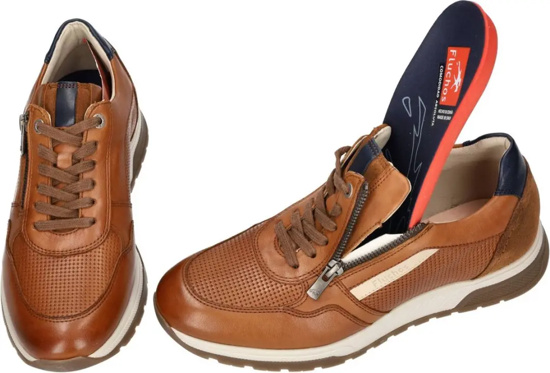 Fluchos -Heren - cognac/caramel - sneakers - maat 45 - afbeelding 2 van 6