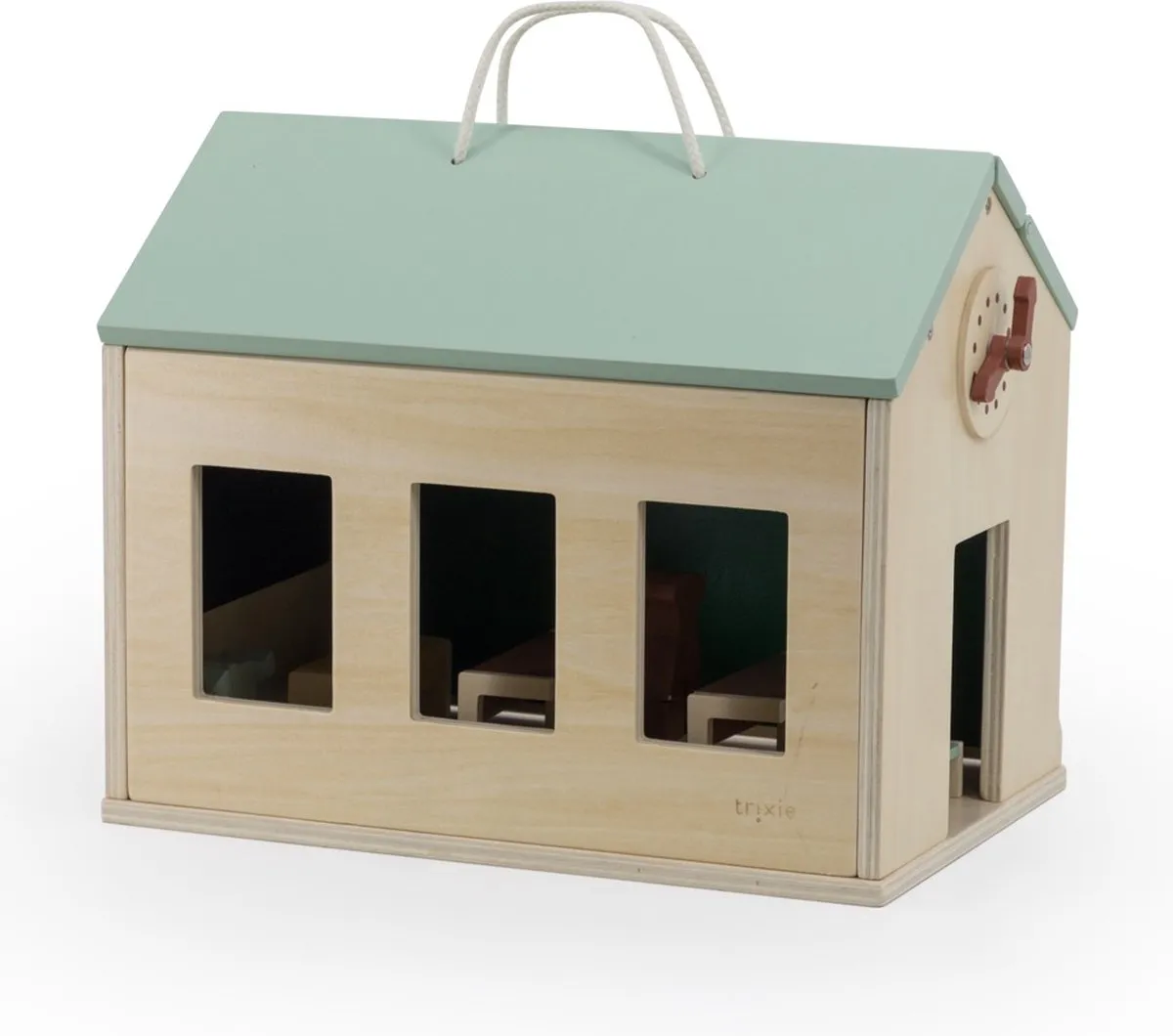 Trixie Poppenhuis School met glijbaan en schommel 36-817 - Multi