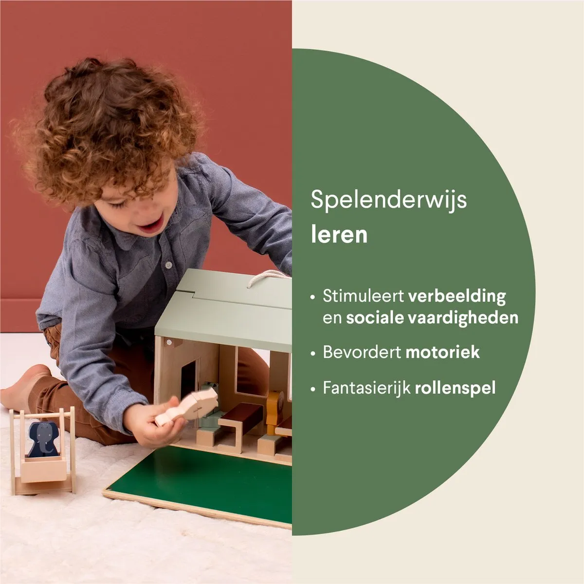 Trixie Poppenhuis School met glijbaan en schommel 36-817 - Multi
