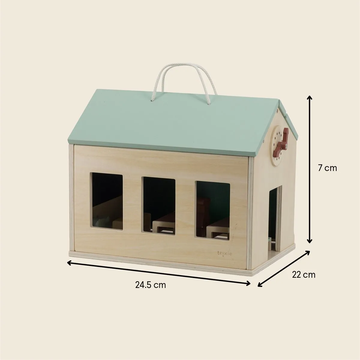 Trixie Poppenhuis School met glijbaan en schommel 36-817 - Multi