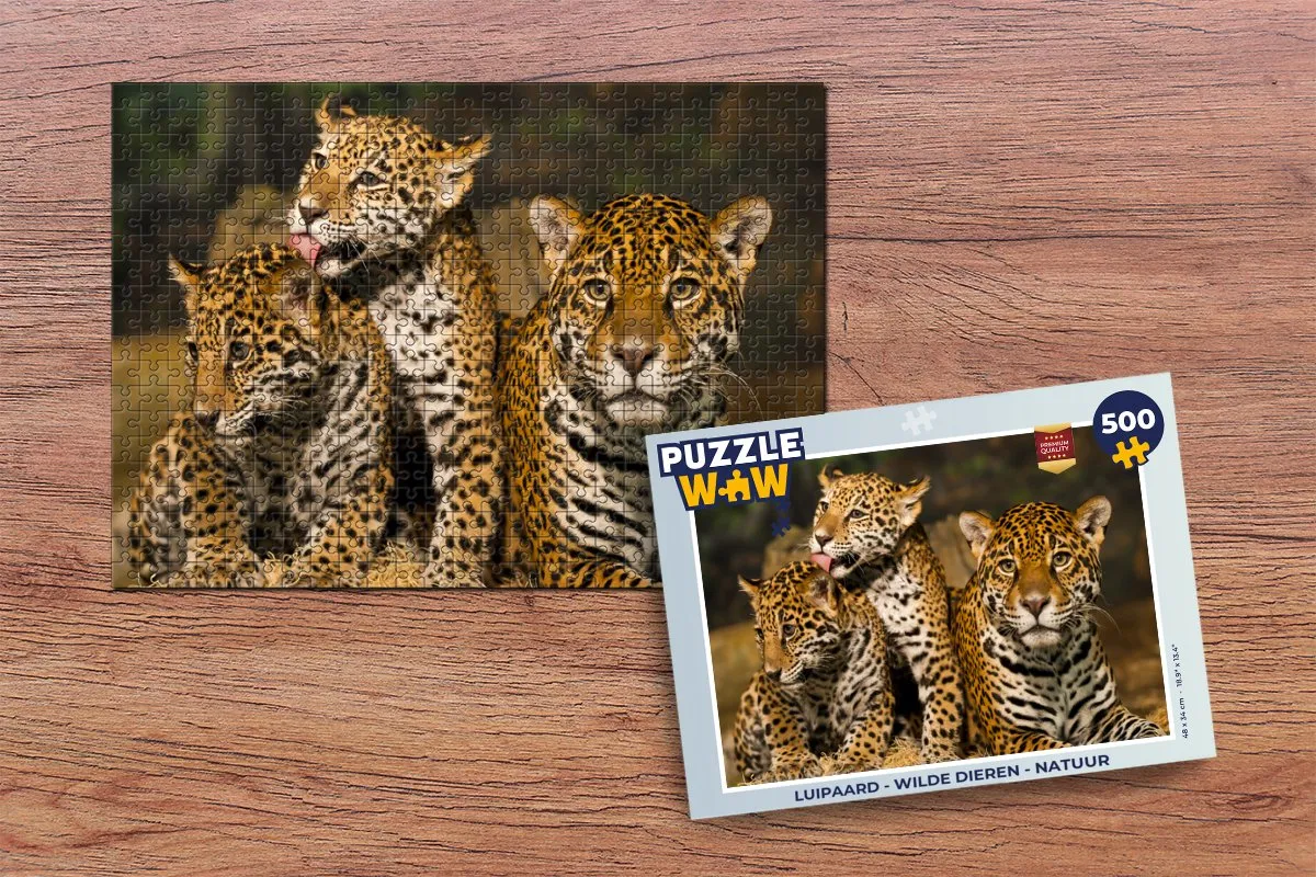 PuzzleWow Luipaard Natuur Legpuzzel 500 Stuks - Multicolor