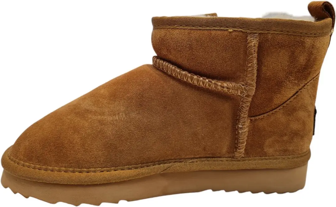 Warmbat Durack Wom Suede Boot Zip Cogn Dames Pantoffels - Cognac - 41 - afbeelding 4 van 6