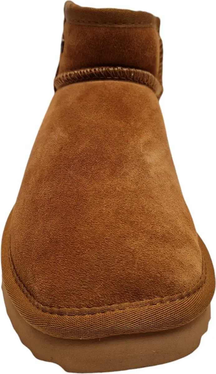 Warmbat Durack Wom Suede Boot Zip Cogn Dames Pantoffels - Cognac - 41 - afbeelding 2 van 6