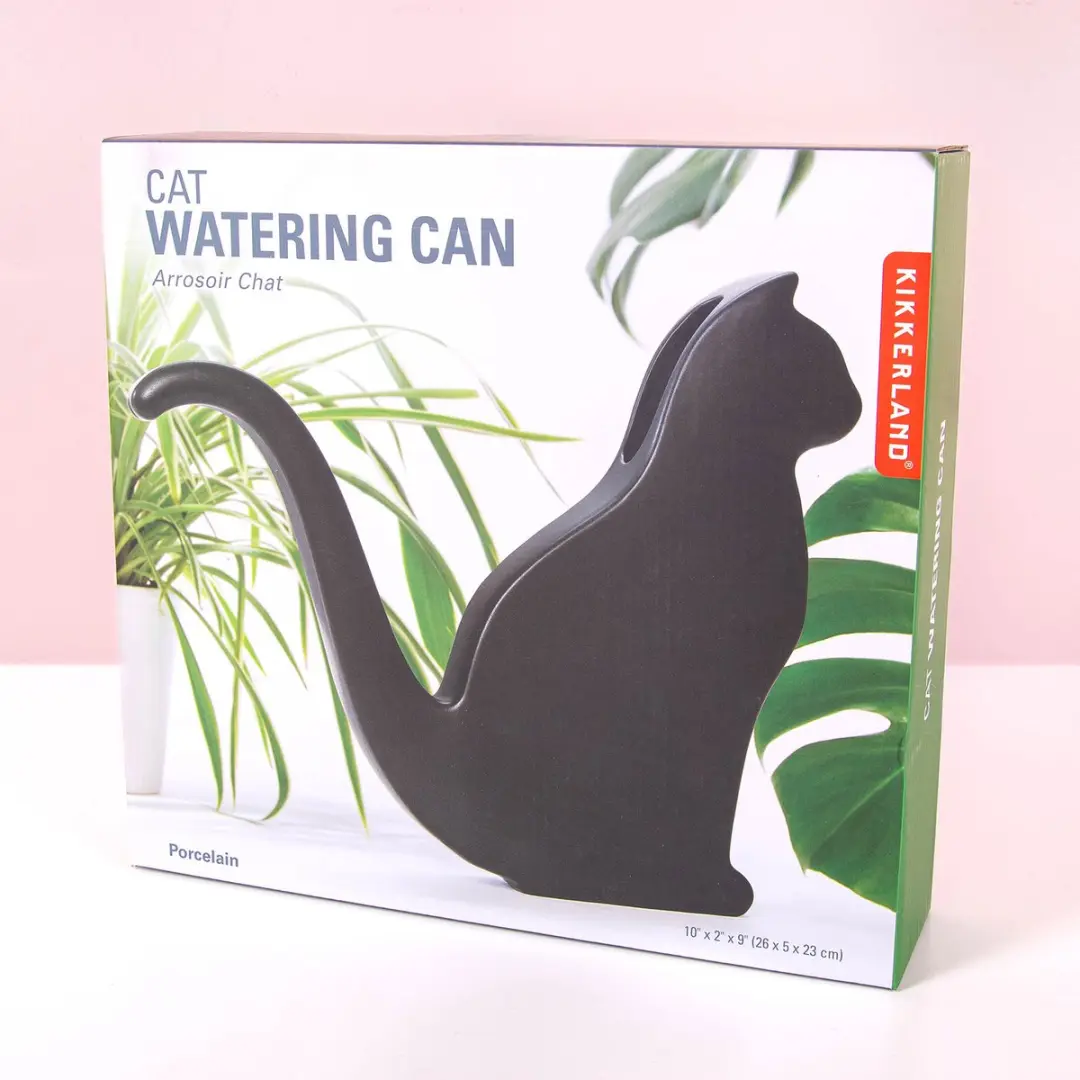 Kikkerland Cat Watering Can 0,55L Zwart - afbeelding 5 van 6