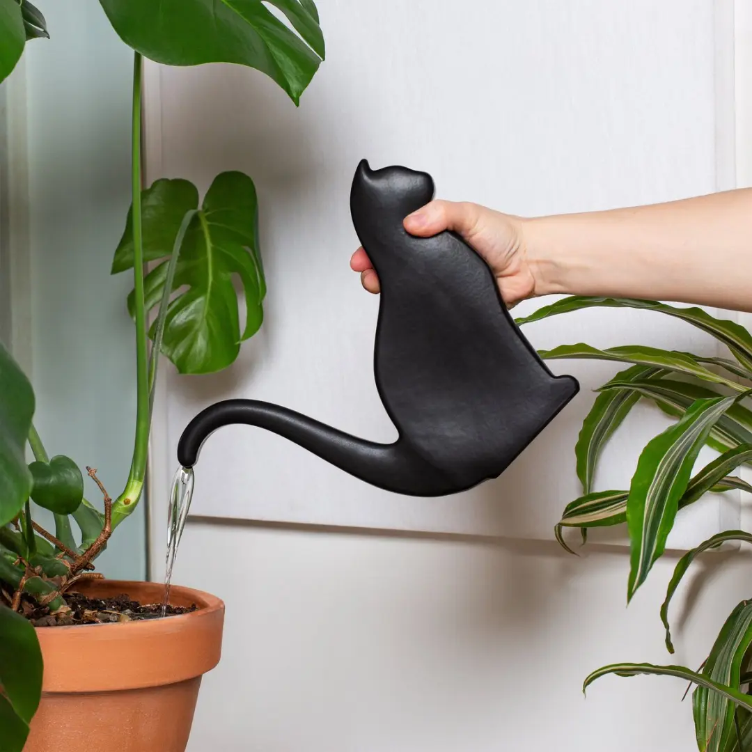Kikkerland Cat Watering Can 0,55L Zwart