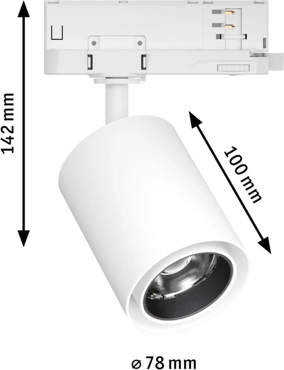 Paulmann 96574 ProRail3 LED-railspot Kratos 50° 3000lm 25W 3000K 230V Wit rails