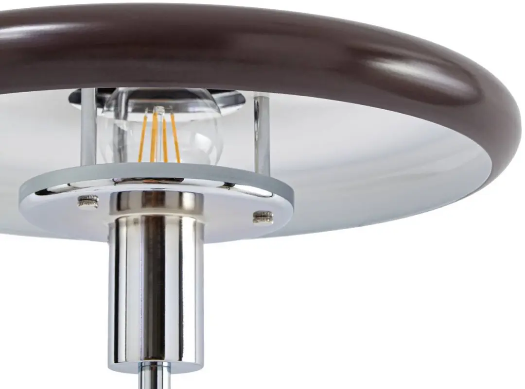 Lindby Branford vloerlamp bruin chroom - afbeelding 3 van 6