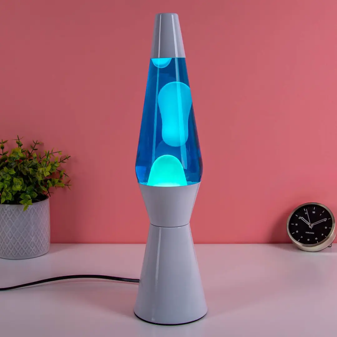 Bullet lavalamp wit met witte lava van Fisura