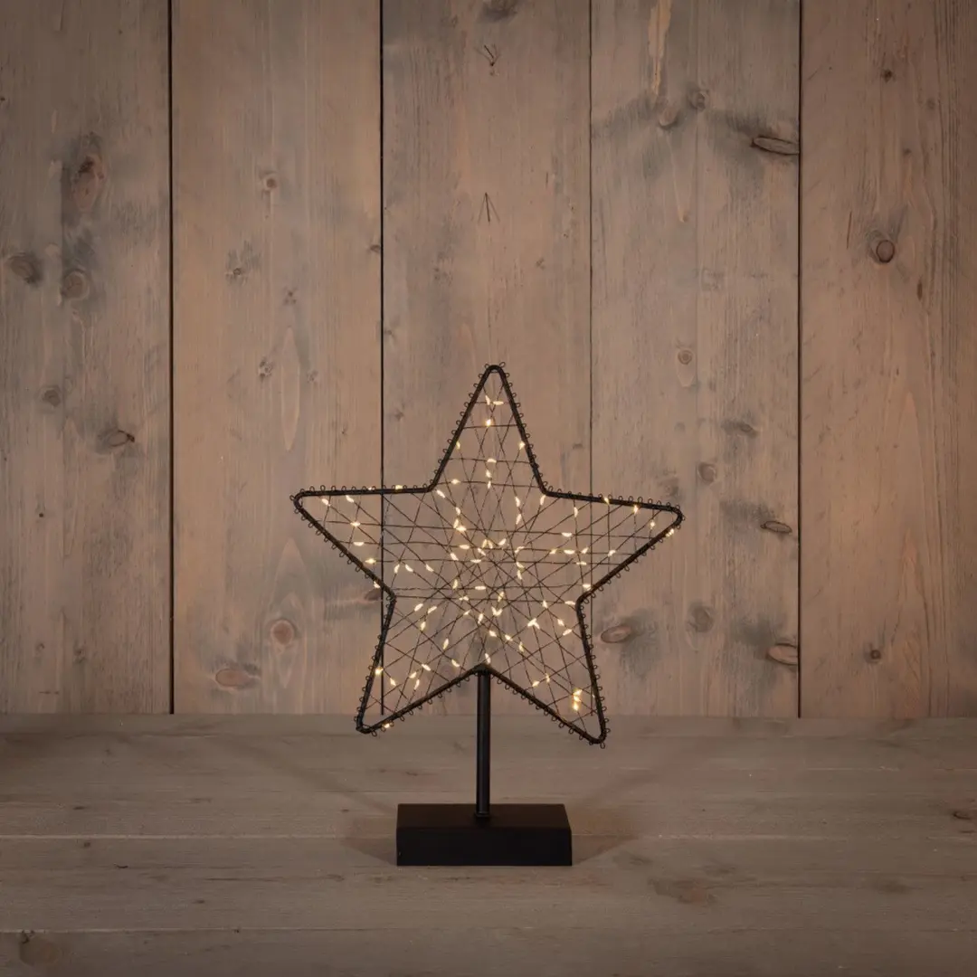 Ster op voet metaal classic warm 85 LED 28x34,5 cm Anna's Collection