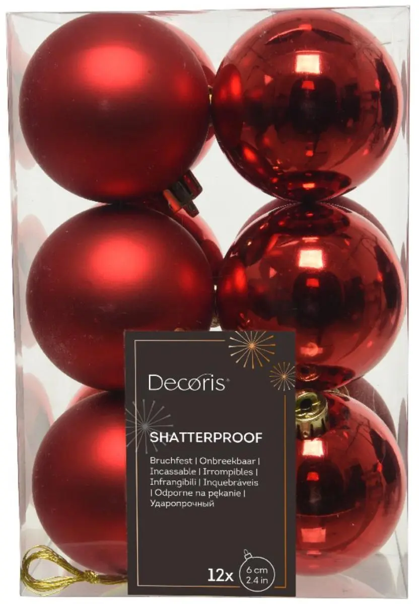 Decoris Kerstballen 12 Stuks 6cm Zilver - afbeelding 5 van 6