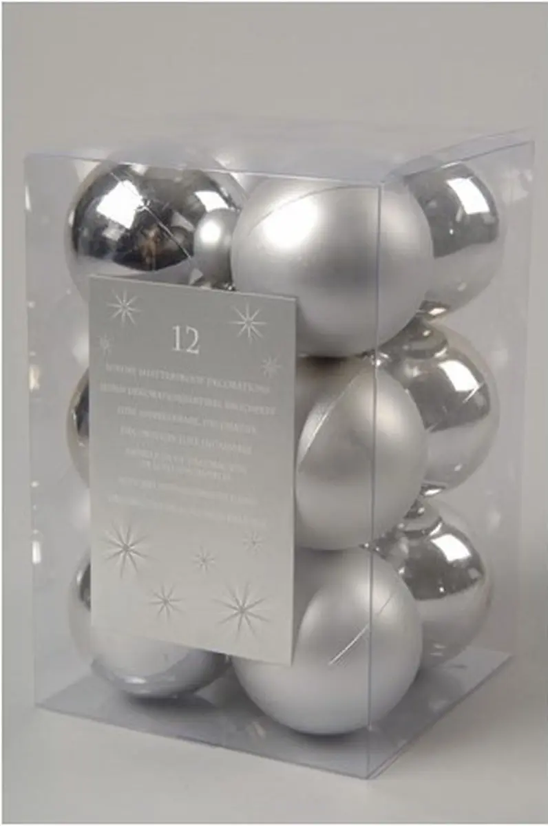 Decoris Kerstballen 12 Stuks 6cm Zilver - afbeelding 4 van 6