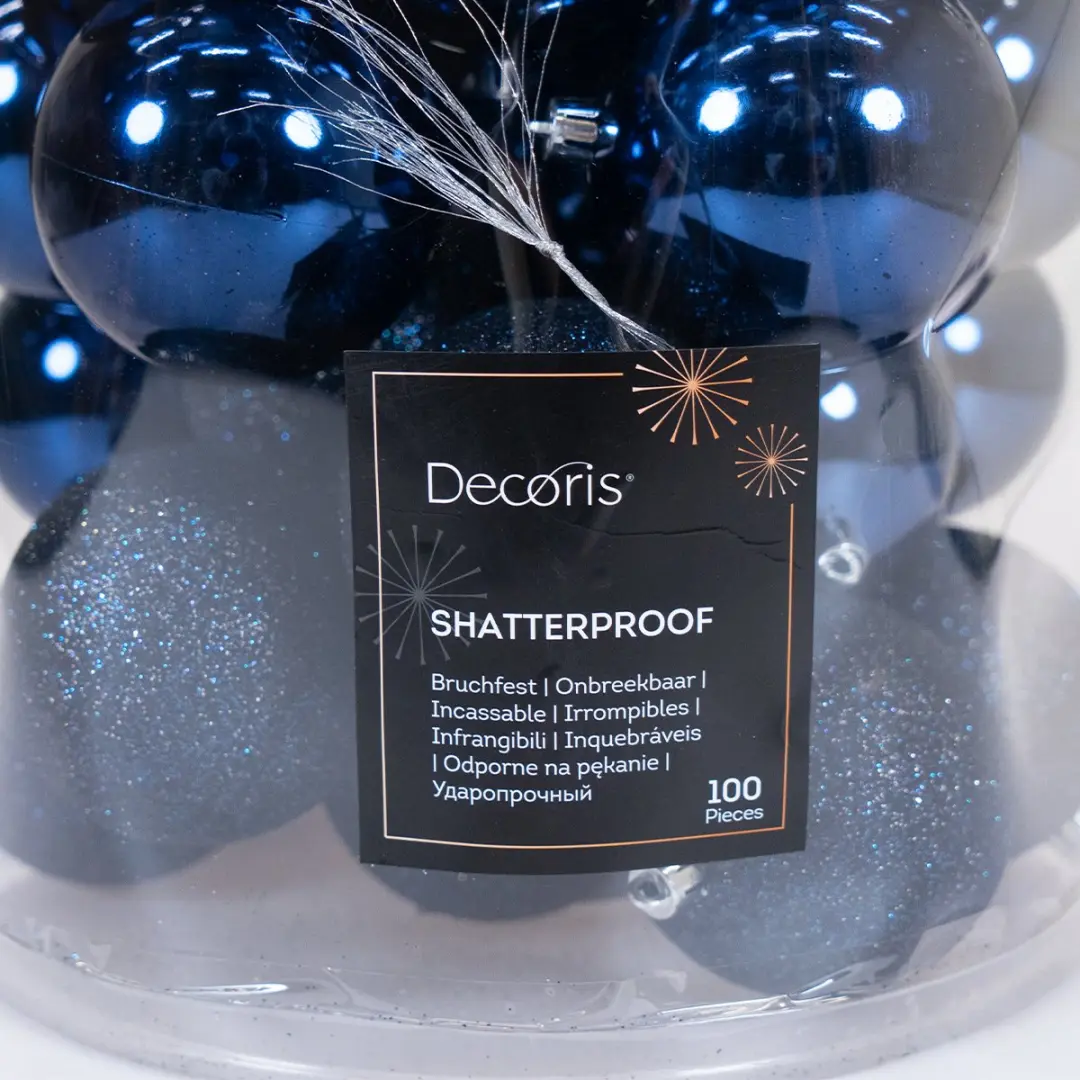 Decoris Kunststof Kerstballen Mix Nachtdauw 100 Stuks - afbeelding 3 van 5