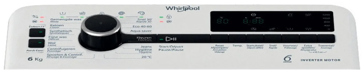 Whirlpool TDLR 6261BS BE Bovenlader Wasmachine 6kg - Wit