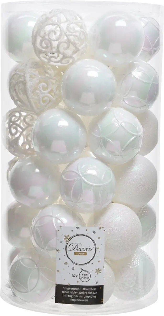 Decoris kerstballenset 37 stuks 6cm nachtblauw