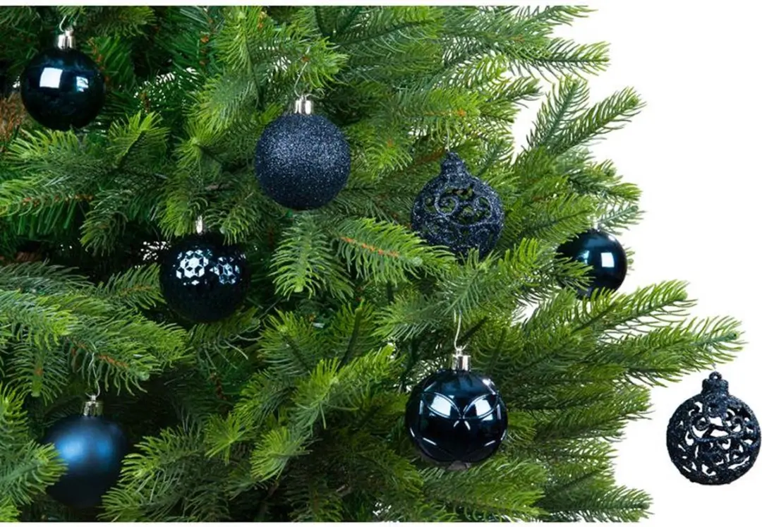 Decoris kerstballenset 37 stuks 6cm nachtblauw - afbeelding 3 van 3