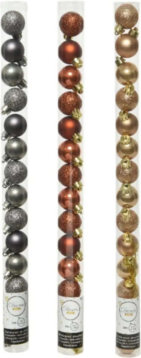 Decoris 42x kunststof kerstballen mix
