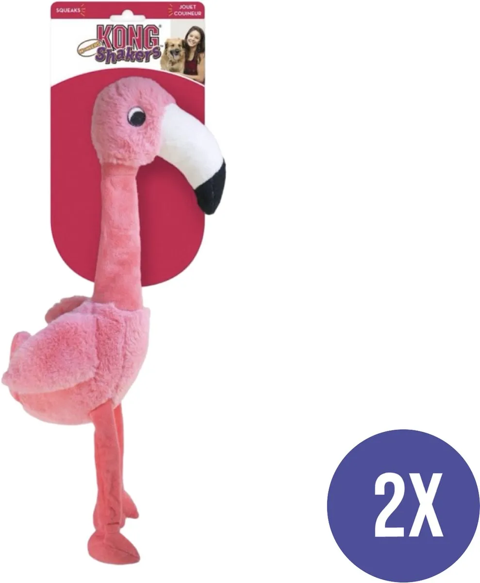 KONG Shakers Honkers Flamingo Hondenspeelgoed - Lichtroze S