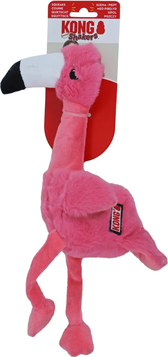 KONG Shakers Honkers Flamingo Hondenspeelgoed - Lichtroze S - afbeelding 6 van 6