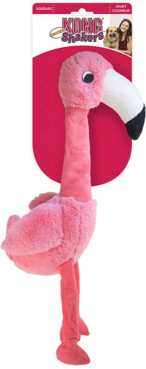KONG Shakers Honkers Flamingo Hondenspeelgoed - Lichtroze S
