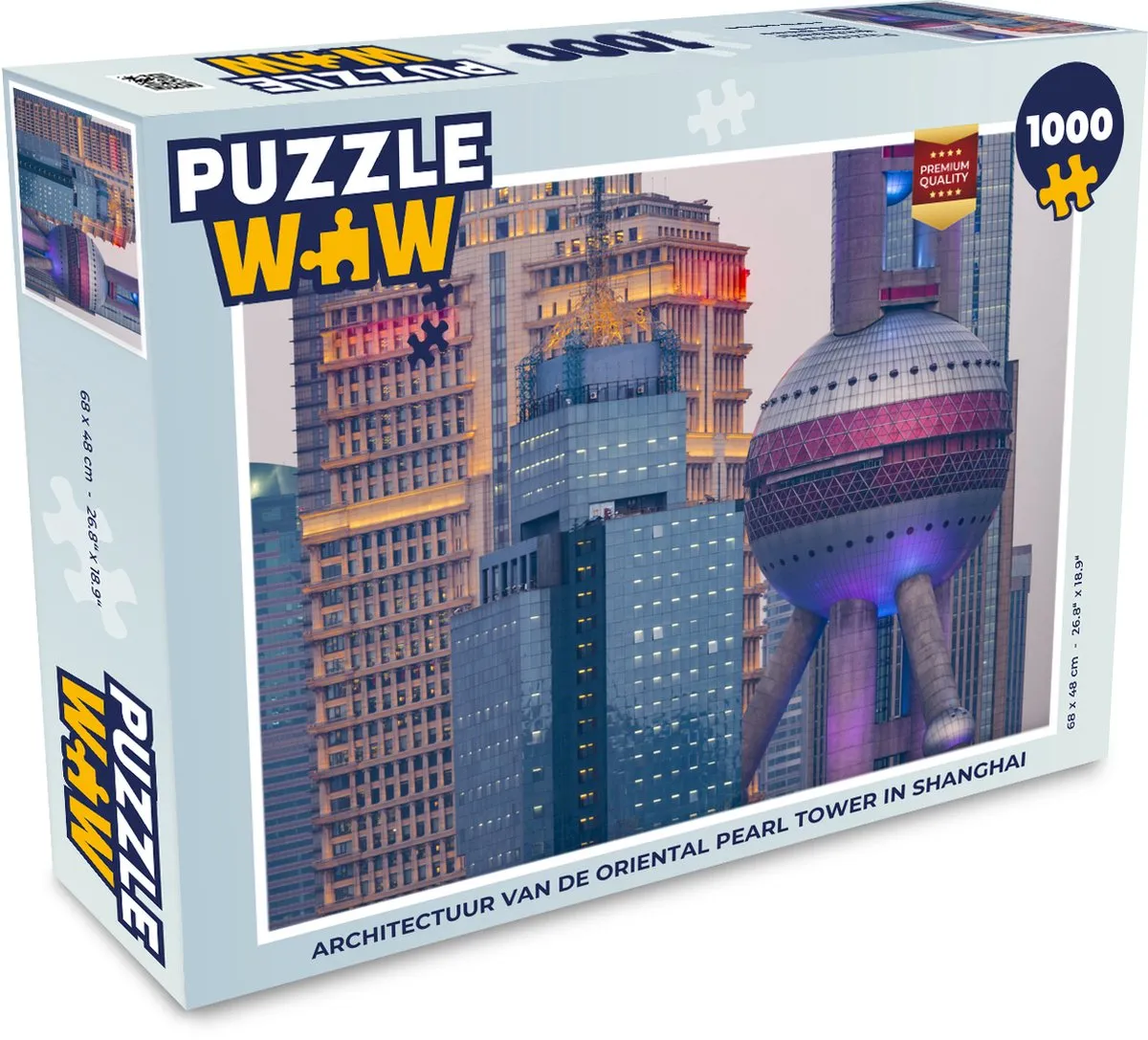 PuzzleWow Architectuur Oriental Pearl Tower Legpuzzel 1000 Stuks - Multicolor