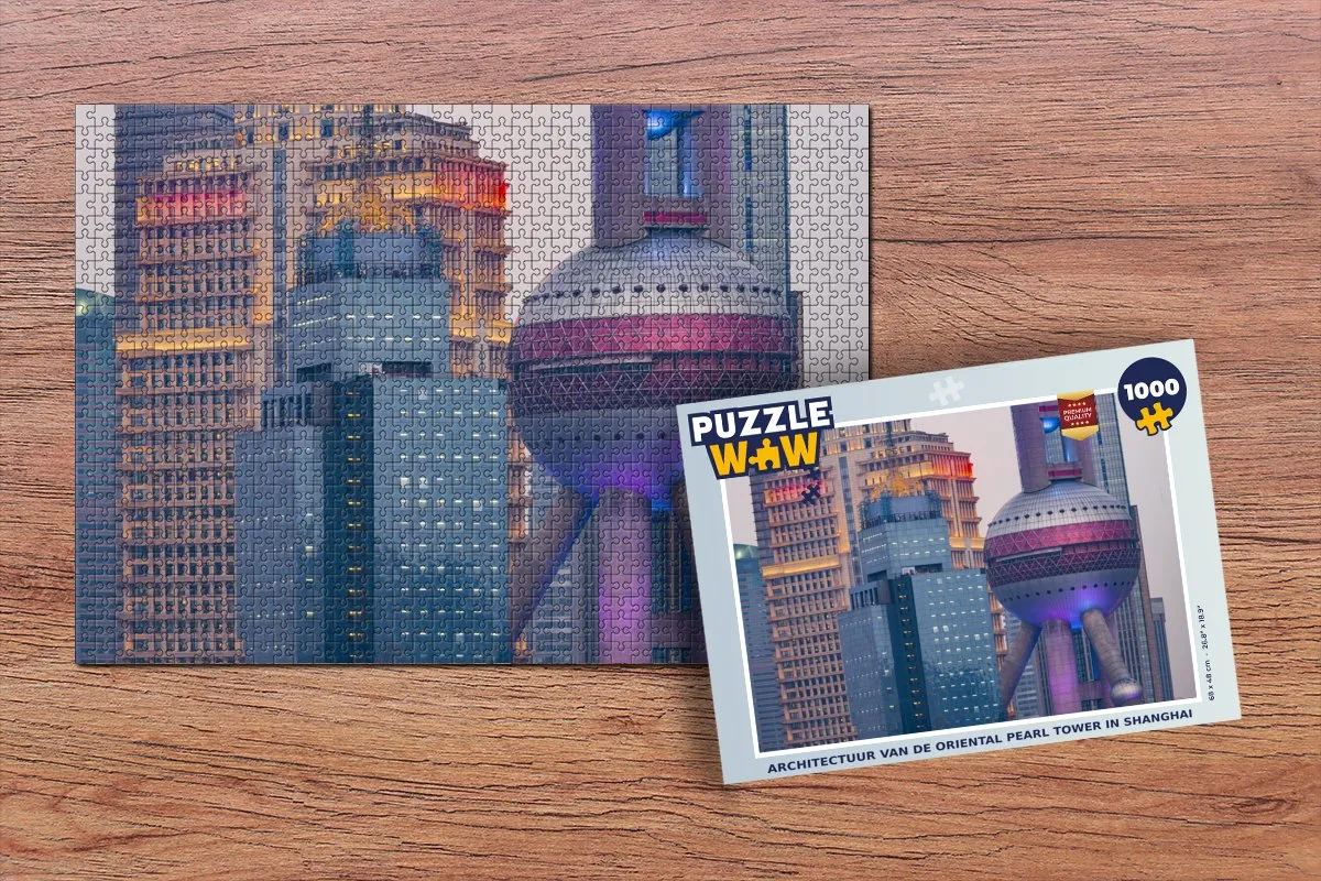 PuzzleWow Architectuur Oriental Pearl Tower Legpuzzel 1000 Stuks