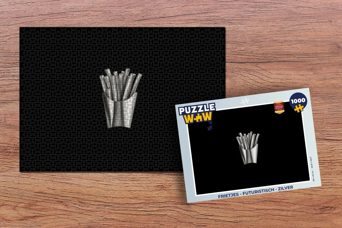 PuzzleWow Frietjes Legpuzzel 1000 Stuks - Zilver