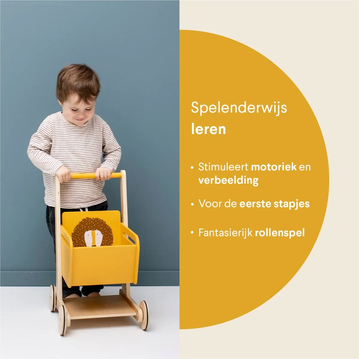 Trixie Houten Winkelwagen Mr. Lion - Speelgoed - Geel
