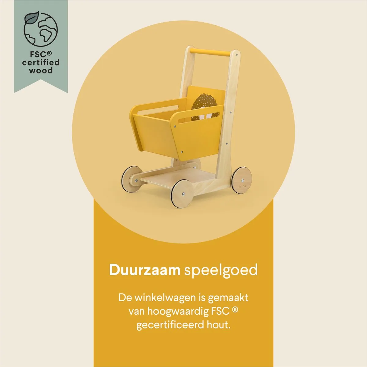 Trixie Houten Winkelwagen Mr. Lion - Speelgoed - Geel