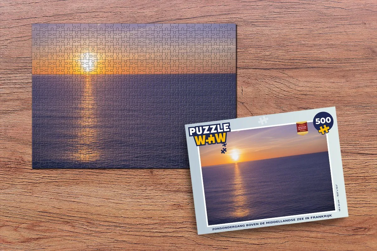 PuzzleWow Legpuzzel Frankrijk Zee Zon 500 Stuks - Multicolor
