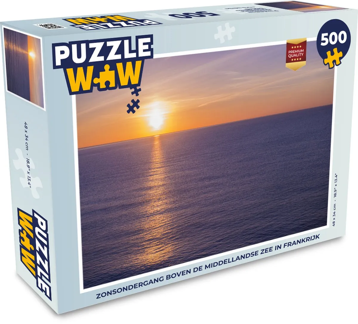 PuzzleWow Legpuzzel Frankrijk Zee Zon 500 Stuks - Multicolor