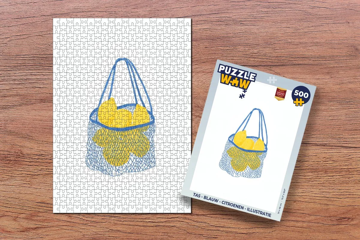 PuzzleWow Legpuzzel 500 Stuks - Tas Citroenen Illustratie