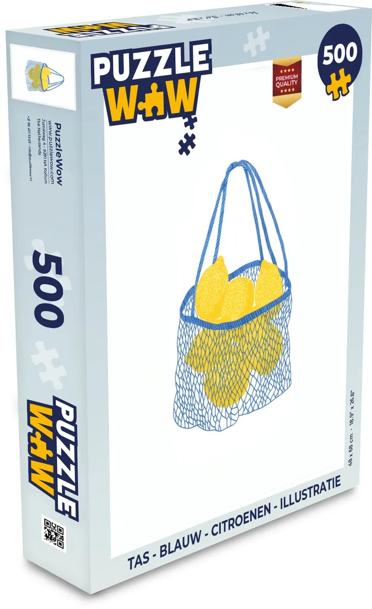 PuzzleWow Legpuzzel 500 Stuks - Tas Citroenen Illustratie