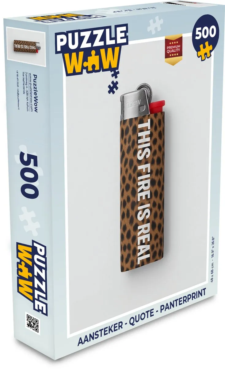 PuzzleWow Quote Panterprint Legpuzzel 500 Stuks