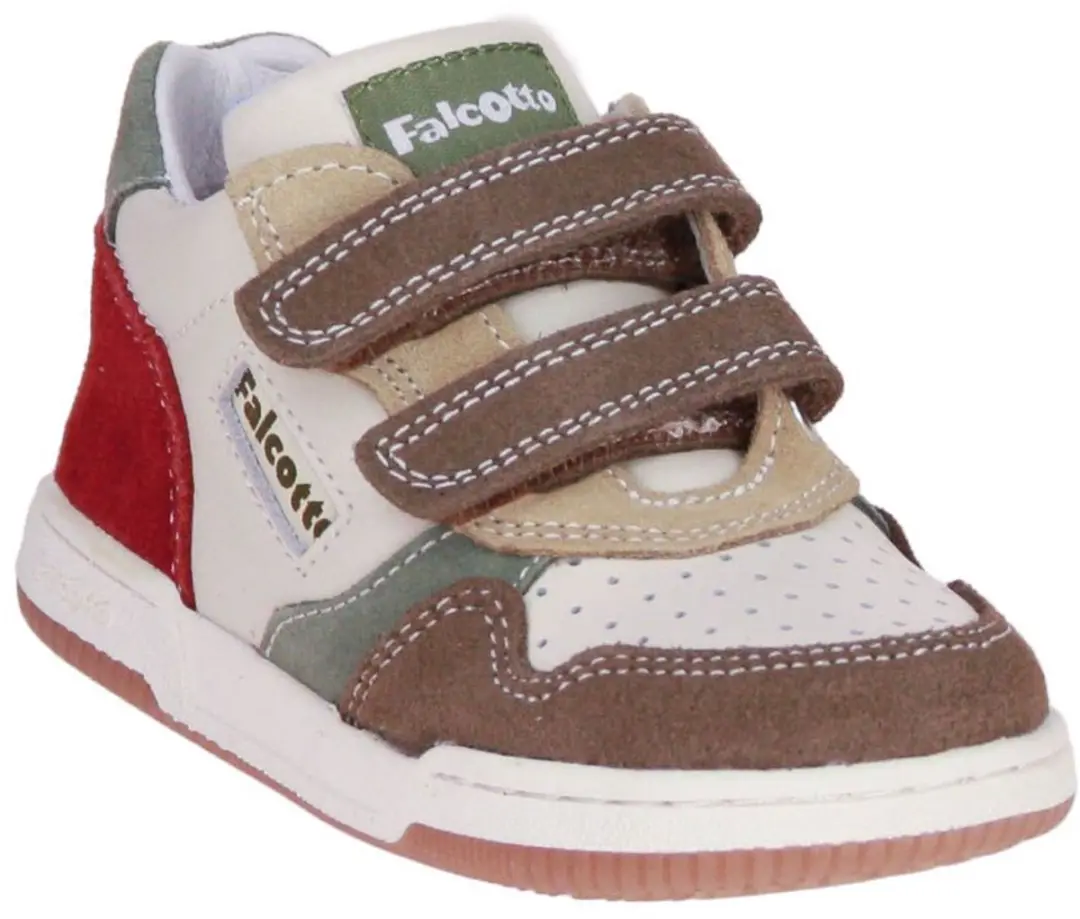Falcotto Klip Velcroschoen Beige-Bruin