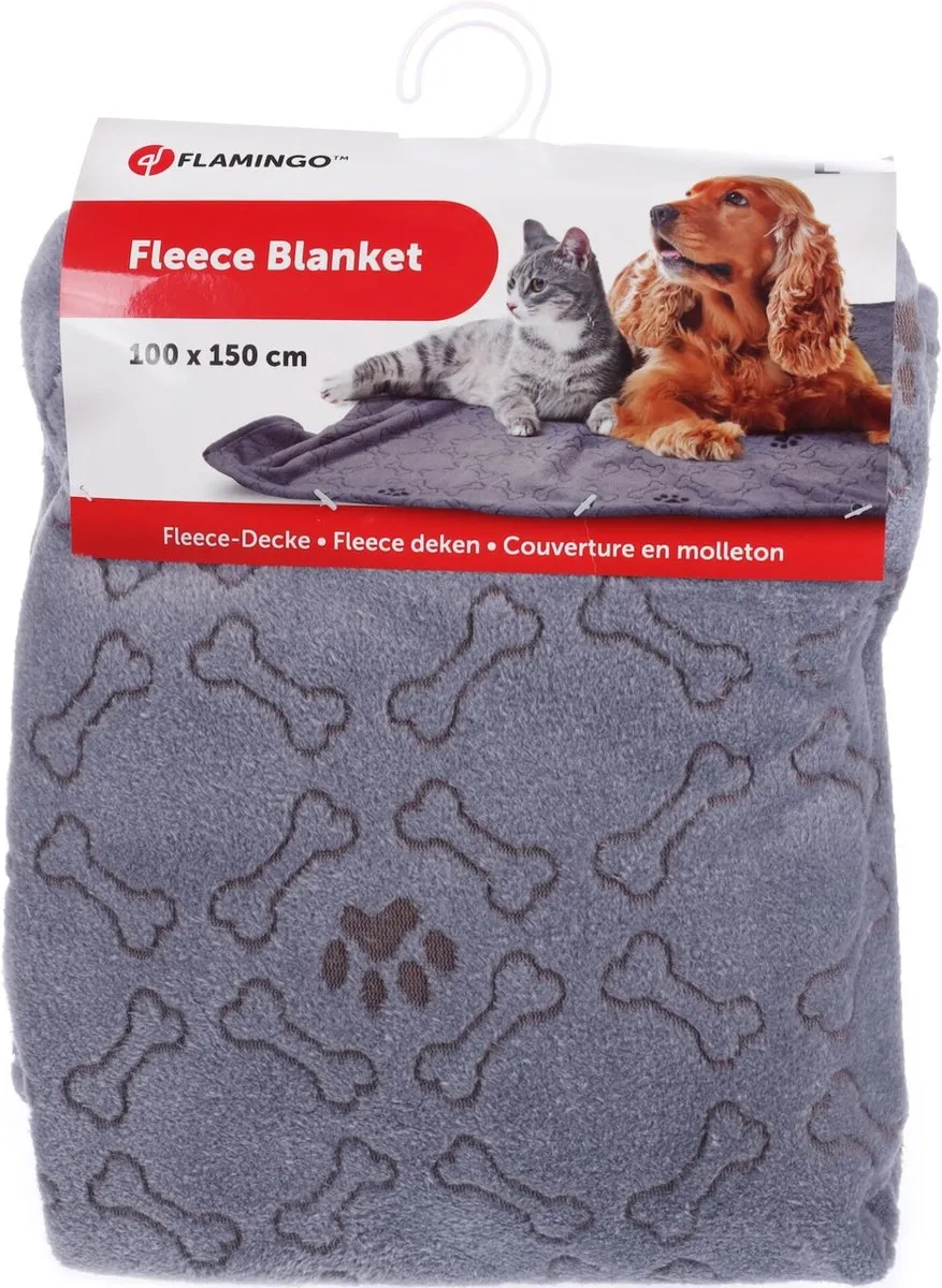 Flamingo Marva Fleece Deken Grijs 100x150cm - afbeelding 6 van 6