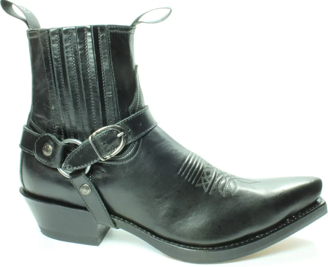 Sendra Boots 4674 Hilux Zwart Cowboy Western Korte Laarzen Heren Enkellaars Spit