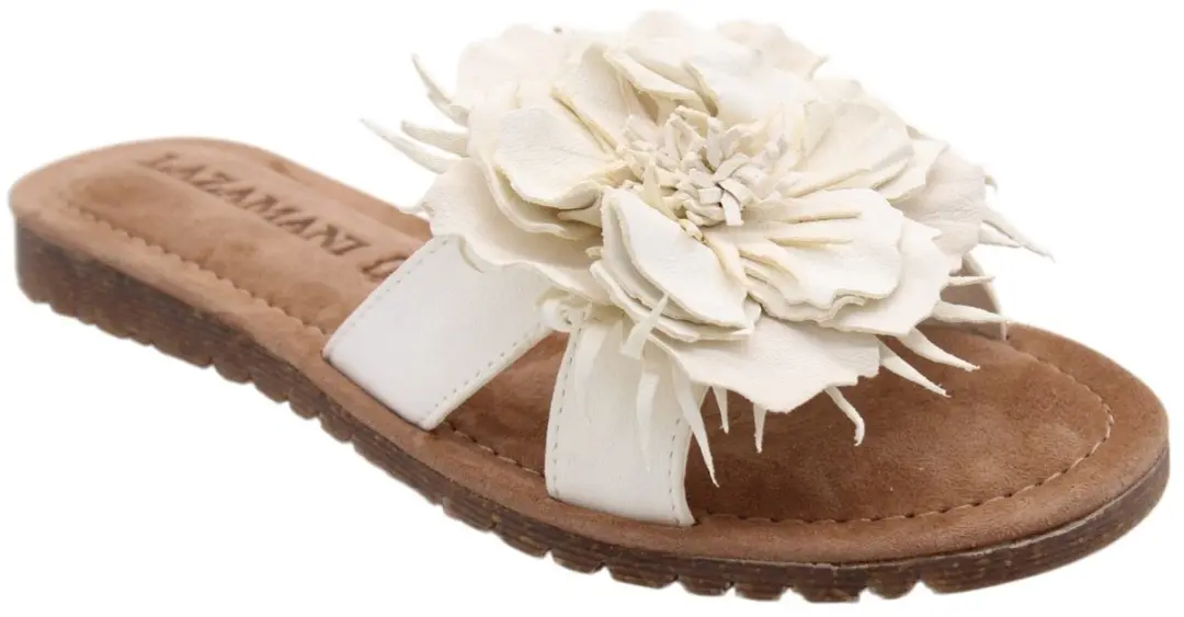 Zinnia Dames Slippers Leer Wit