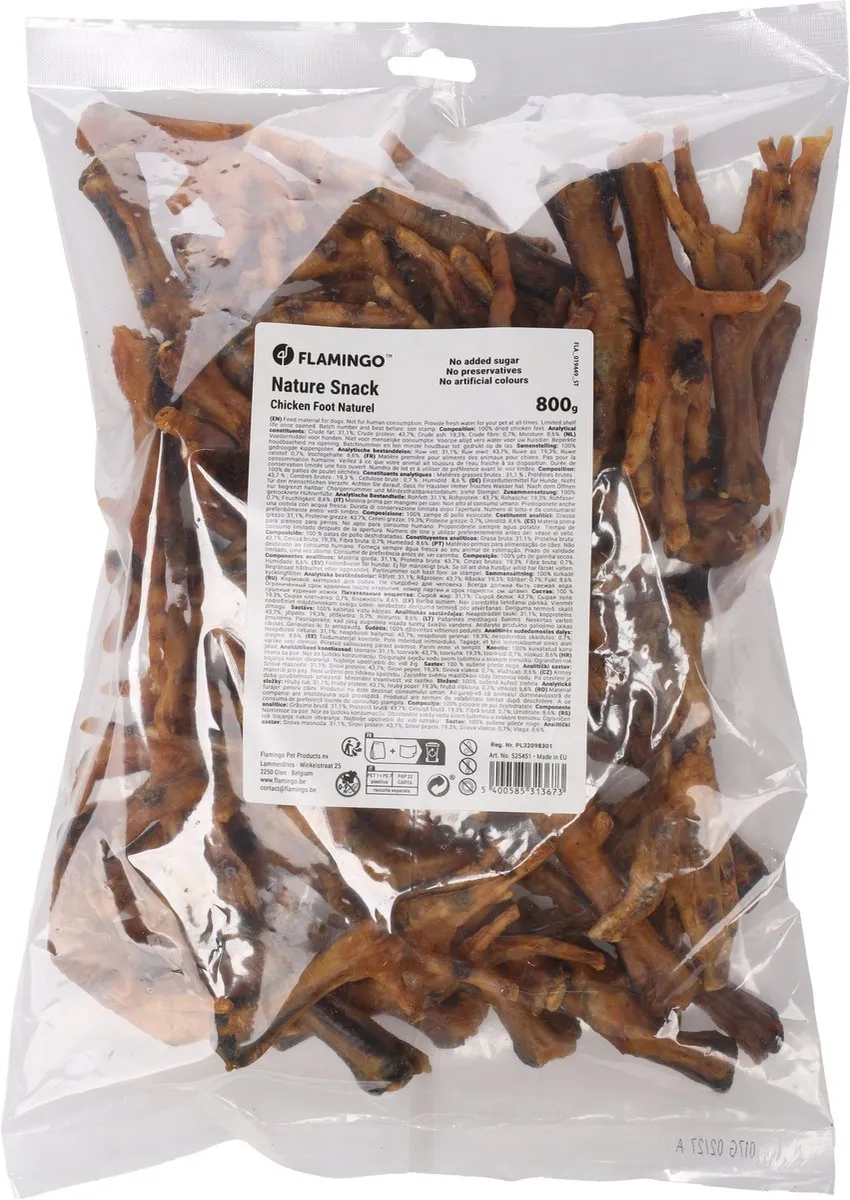 Flamingo Nature Kippenpoot Hondensnack 800g