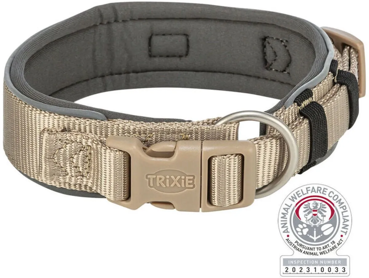 Trixie Halsband Premium Extra Breed 27-35cm - Zand/Grijs - afbeelding 4 van 4